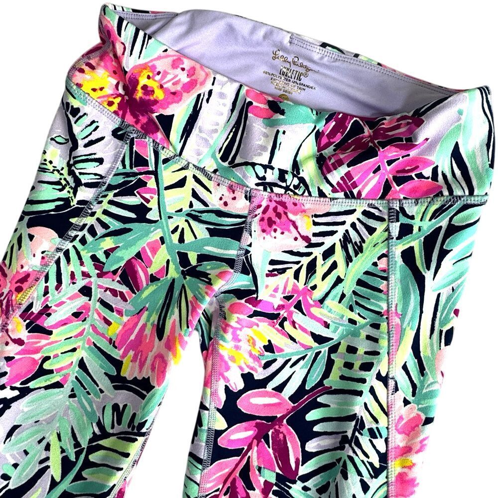 Lilly Pulitzer Luxletic Weekender Crop Leggings Women S‎ Pink Tropical Floral
